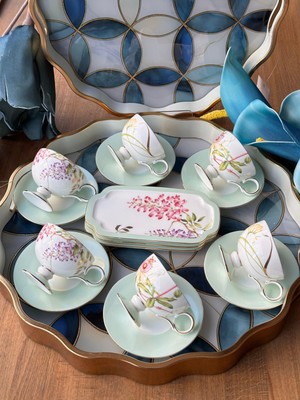 Rossev Happily 15 Prç 6'lı Kahve Fincanı Seti 90 cc