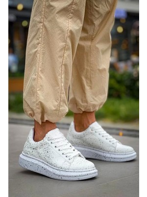 Kazax KB-X500  Kuback  Beyaz Silwer  Bağcıklı  Günlük Erkek  Ayakkabı