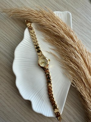 Quartz Retro Minimal Hasır Kordon Vintage Kadın Kol Saati Boncuk Model