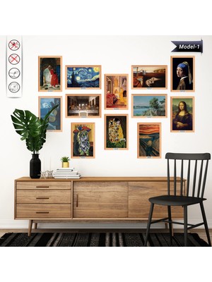 Akıllı Kağıt 12'li Tablo - Poster Dünyaca Ünlü (Model- 1) Çeşitli Ölçü 13