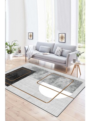 Grasva Gri Dikdörtgen Dekoratif Halı Djt