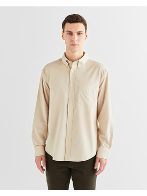 Gant Erkek Bej Relaxed Fit Düğmeli Yaka Gömlek 3240224.34