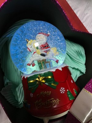 GA Mark Yılbaşı Müzikli Işıklı Püskürtmeli Kar Küresi Büyük Boy Noel Baba Hediye Kutulu
