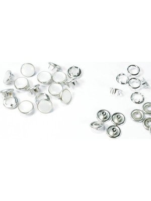Klinkshop Klikıt 10,5 mm Bebe Çıtçıt,bebek Giysi, Gömlek, Triko, Esnek ve Ince Kumaşlar Için Malzeme Paketi 50 Adet Beyaz Sedefli Tırnaklı Klikıt Çıtçıt