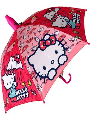 Hello Kitty Şemsiye Bardaklı Lisanslı Çocuk Şemsiyesi