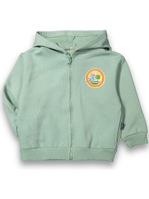 Erkek Cocuk Yeşil Happy Camper Yazılı 3 Ip Kapüşonlu - 1014696