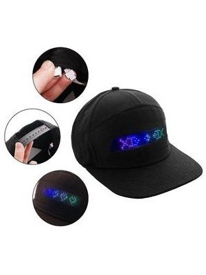 Xhltd Erkekler Kadınlar Bluetooth LED Hip Hop Şapka - Programlanabilir Parti Ekran Kapağı (Blueteth Siyah) (Yurt Dışından)