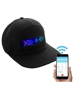 Xhltd Erkekler Kadınlar Bluetooth LED Hip Hop Şapka - Programlanabilir Parti Ekran Kapağı (Blueteth Siyah) (Yurt Dışından)