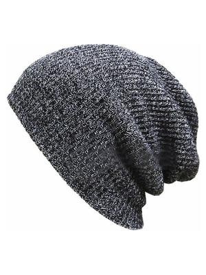 Xhltd Unisex Örgü Baggy Beanie Kış Şapka Açık Kayak Slouchy Chic Örme Kap (Gri) (Yurt Dışından)