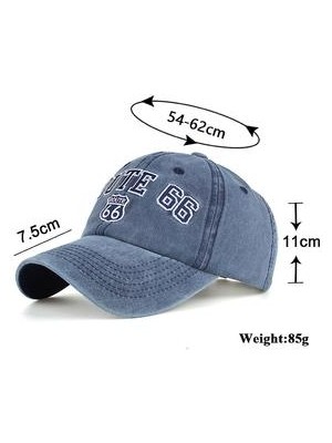 Xhltd Rota 66 Nakış Denim Beyzbol Şapkası Feueed Cap Sun Hat (Yurt Dışından)