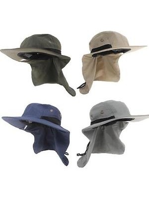 Xhltd Açık Güneş Şapka Boyun Flap Boonie Şapka Balıkçılık Yürüyüş Safari Sun Brim Kova Bush Suncap (Yeşil) (Yurt Dışından)