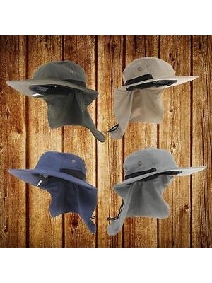 Xhltd Açık Güneş Şapka Boyun Flap Boonie Şapka Balıkçılık Yürüyüş Safari Sun Brim Kova Bush Suncap (Yeşil) (Yurt Dışından)