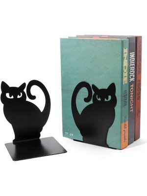 Xhltd Persian Kedi Outlook Kitap Durumları Oymak Nonskid Kalınlaşma Demir Metal Kitaplıklar Kitap Organizatör Kütüphane Ofis | Bookends (Yurt Dışından)