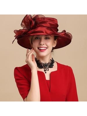 Xhltd Milineriye Şapka Kilisesi Geniş Ağız Kova Şapkalar Kentucky Derby Fedora Kadınlar Yaz Plaj Katlanabilir Sun Kap | Kızın Şapkaları (Yurt Dışından)