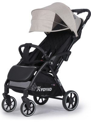 Yoyko Wow Kabin Boy Tek Elle Kolay Katlanır Pratik Bebek Arabası Autofold Khaki Siyah