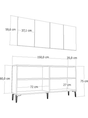 Demonte Decor Fugadd (KB150) Konsol Beyaz-Altın