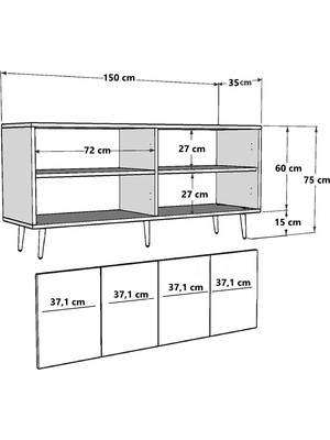 Cantek Dizayn Crossct (KB150)  Konsol Beyaz-Beyaz