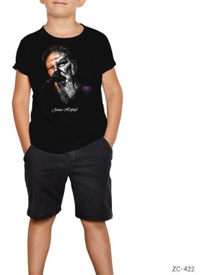 Metallica James Hetfield Microphone Siyah Çocuk Tişört
