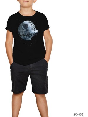 Star Wars Death Star Siyah Çocuk Tişört
