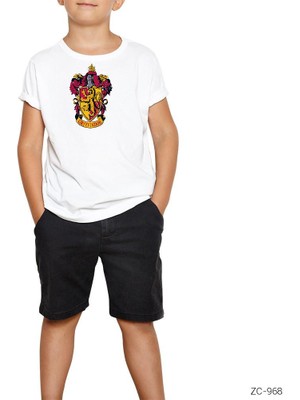 Z zepplin Harry Potter Gryffindor Beyaz Çocuk Tişört