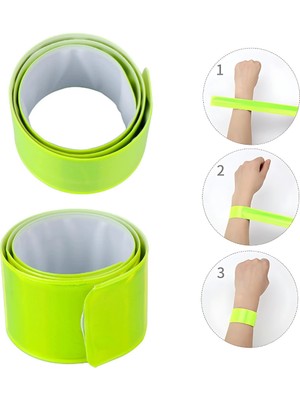 Yansıtıcı Şerit 2 Adet Reflektör Bilezik Bileklik Kolay Takılan Bantsız Cırtcırtsız 3CMX40CM