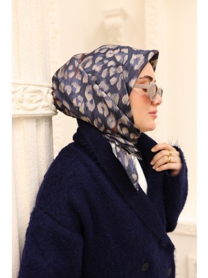 Silk Home Tivil Ipek Eşarp 11451-48 Lacivert Karışık Desen