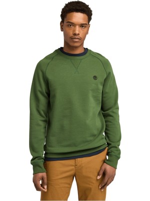 Timberland Exeter River Brushed Back Crew Erkek Sweatshirt Green