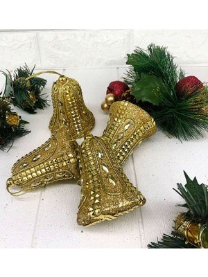 Tekno Trust - 4 Adet Luxury Seri Cici Ağaç Süsü Gold Çan 349109