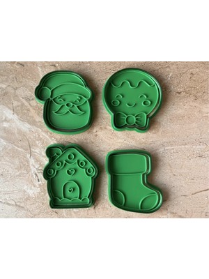 Dlc 3d Design 4'lü Christmas Kurabiye Kalıbı / Beyaz