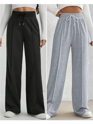 2 Iplik Bol Paça Çımalı 2li Eşofman Altı Set