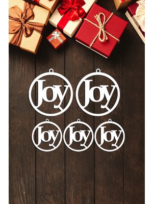 Tekno Trust Beyaz Estetik Şekilde Joy Yazısı Yılbaşı Yılbaşı Süslemeleri