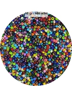 Just Cheap Store Karışık Renk 4 mm Yaklaşık 660 Adet / 60 Gram Cam Boncuk Oya Yazma Bileklik ve Kolye