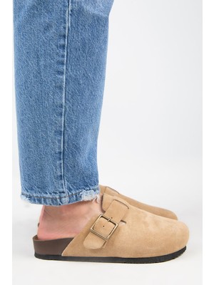 Manijero Zeta 2 Kadın  Kemerli Tokalı Sabo Kum Terlik