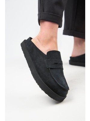 Manijero (Ziva) Kadın  Loafer Platform Antrasit Terlik