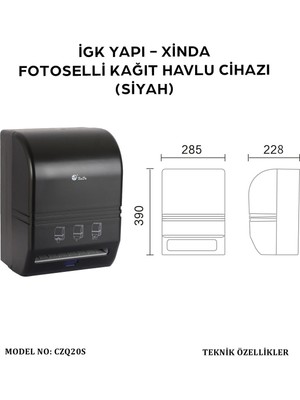 Xinda Igk Yapı – Fotoselli Siyah Kağıt Havlu Makinesi (CZQ20-S)