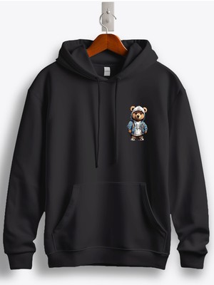 MGAX Bear (Sevimli Ayı) Arma Baskılı Kapüşonlu Sweatshirt