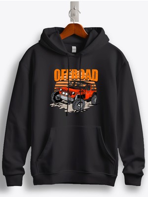 MGAX Off Road Jeep Baskılı Kapüşonlu Sweatshirt