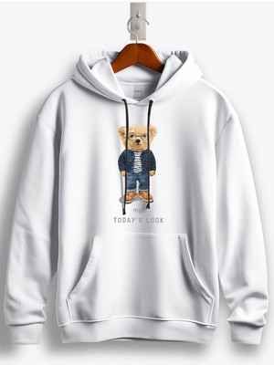 MGAX Teddy Bear My Today's Look Baskılı Kapüşonlu Sweatshirt