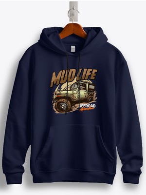MGAX Off Road Mud Life Baskılı Kapüşonlu Sweatshirt