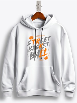 MGAX Street Basketball Baskılı Kapüşonlu Sweatshirt