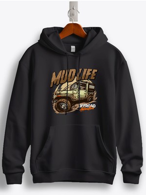 MGAX Off Road Mud Life Baskılı Kapüşonlu Sweatshirt