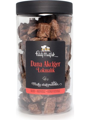 Patili Mutfak Kurutulmuş Dana Akciğer Lokmalık Köpek Kedi Ödül Maması (150 G)