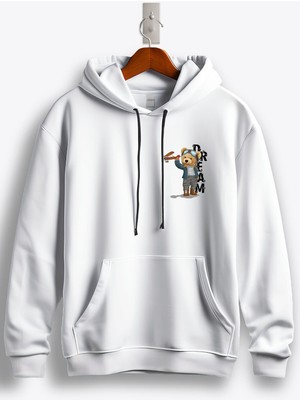 MGAX Teddy Bear Dream Pilot Arma Baskılı Kapüşonlu Sweatshirt