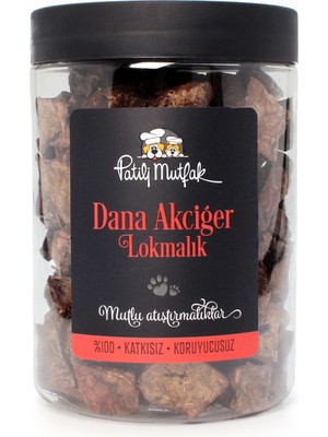 Patili Mutfak Kurutulmuş Dana Akciğer Lokmalık Köpek Kedi Ödül Maması (100 G)