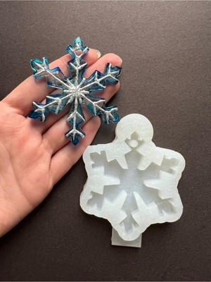 Tekno Trust Epoksi Yılbaşı Çam Ağacı Süsü Silikon Kalıbı, Kar Tanesi Kalıp, Anahtarlık Silikon Kalıp