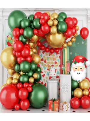 Tekno Trust Yılbaşı Balon Set 65'li | Noel Baba Folyo Balon | Yeniyıl Balon |