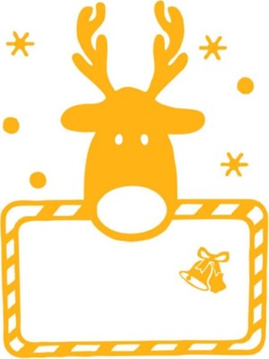 Tekno Trust Sarı Yılbaşı Süslemeleri Sevimli Geyik Yavrusu Sticker Çıkartma 37X50CM