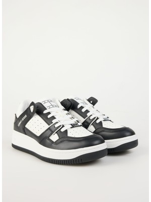 Tommy Hilfiger Beyaz - Siyah Erkek Sneaker Tjm Basket Retro Cupsole Wl