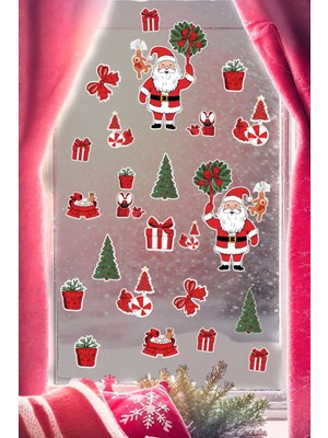 Tekno Trust Noel Baba Hayvanlar Süsleme Yeni Yıl Çocuk Bebek Odası Sticker Seti