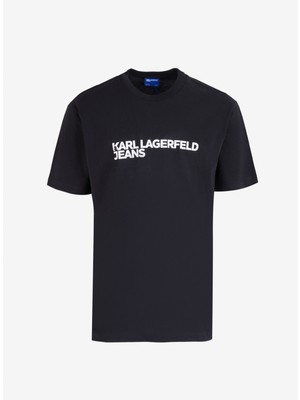 Karl Lagerfeld Bisiklet Yaka Siyah Erkek T-Shirt 235D1707_KLJ Regular Sslv Tee